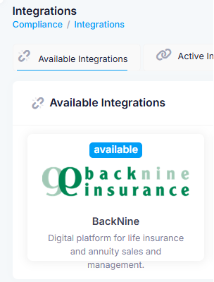 BackNine Integration