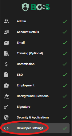Developer Settings