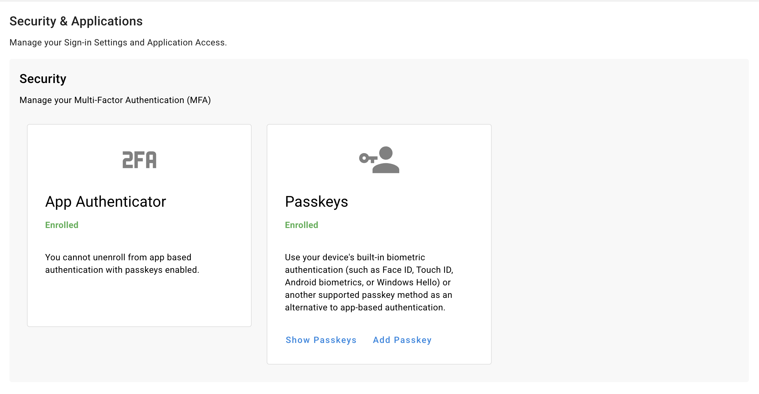 Add and manage passkeys in your security settings