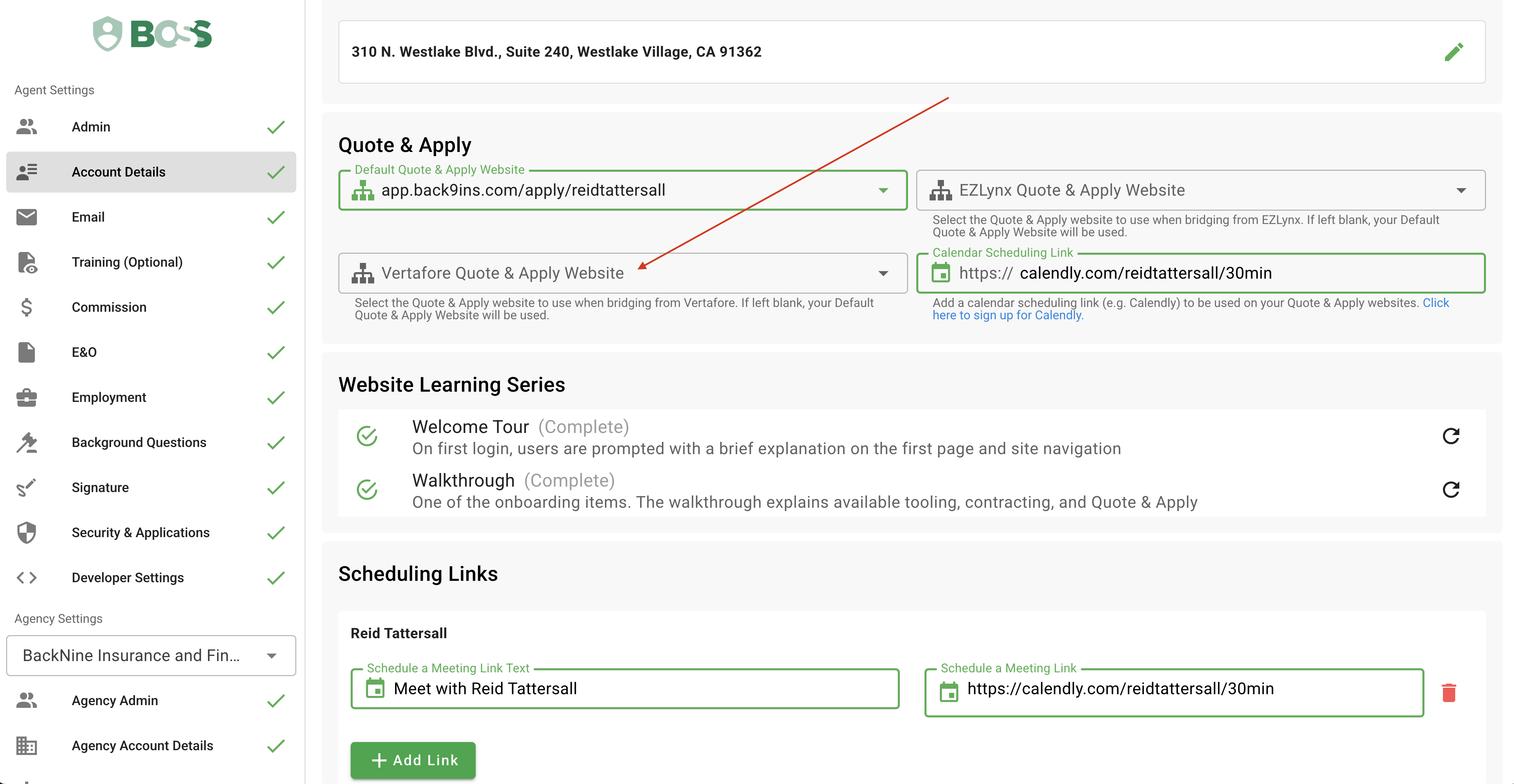 Vertafore default Quote & Apply website